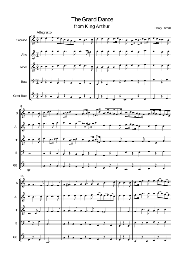 Purcell: Grand Dance from King Arthur (arr. John Hawkes)