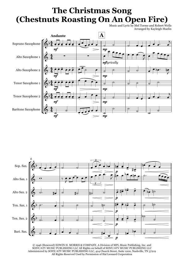 The Christmas Song (chestnuts Roasting On An Open Fire) (arr. Kayleigh Huelin)