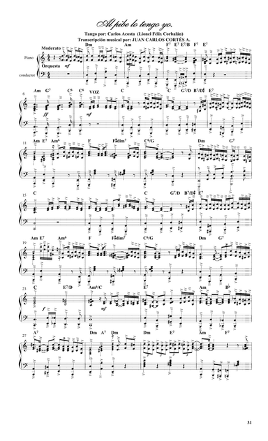 Al pibe lo tengo yo. Tango por Carlos Acosta (Lionel Félix Corbalán) (arr. Juan Carlos Cortés Aguirre)