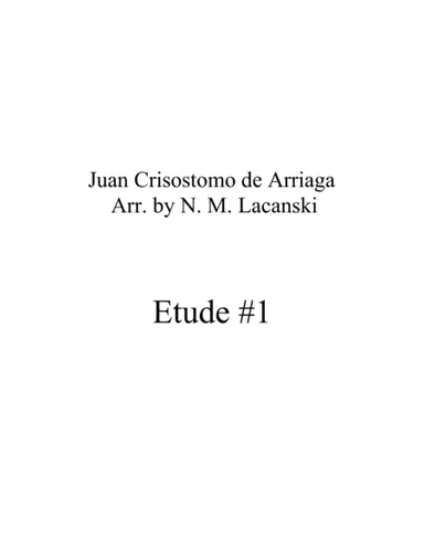 Etude #1 (arr. Nick Lacanski)