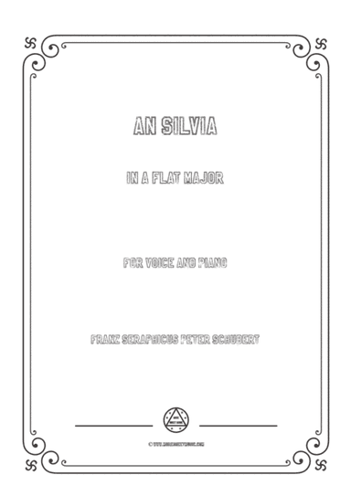 Schubert-An Silvia in A flat Major,for voice and piano (arr. MSM)