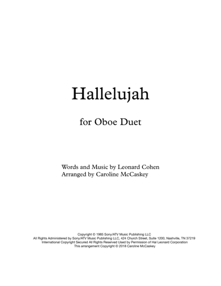 Hallelujah (arr. Caroline McCaskey)
