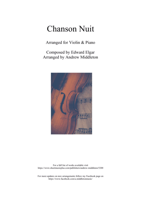 Chanson de nuit Op. 15 arranged for Violin and Piano (arr. Andrew Middleton)