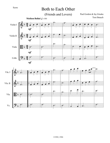 Both To Each Other (friends And Lovers) (arr. Thomas Strauch)