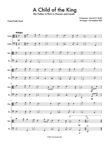 A Child of the King - Viola/Cello Duet (arr. Christopher Bell)