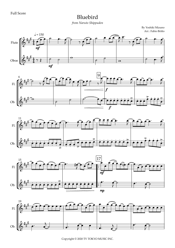 Ikimono Gakari's Blue Bird (arr. Fabio Britto)