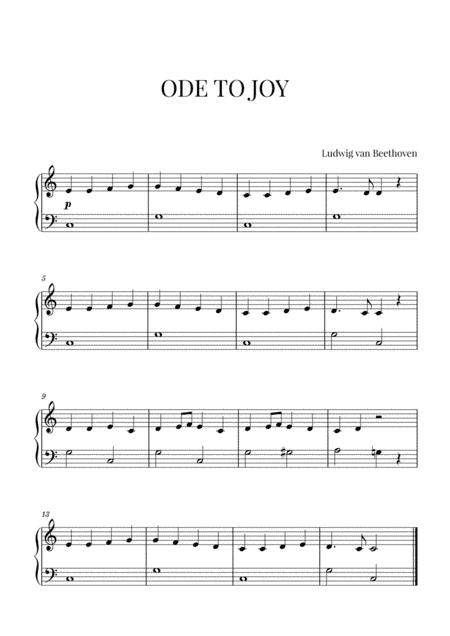 Beethoven - Ode to Joy (for Easy/Beginner Piano) (arr. Cadenza Editions)