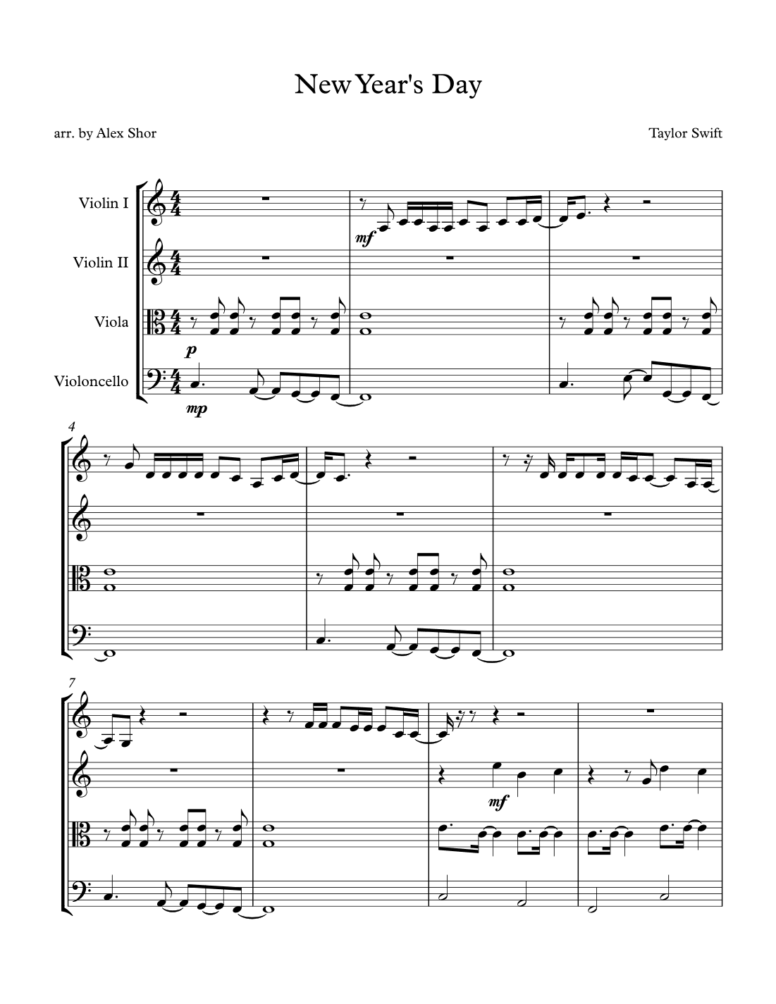 New Year's Day (arr. Alex Shor)