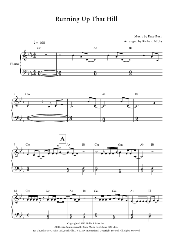 Running Up That Hill (arr. Richard Nicks)