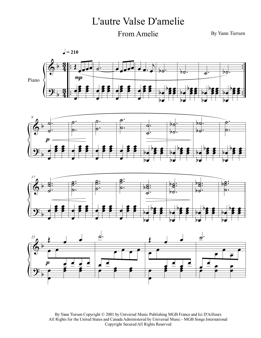 L'autre Valse D'amelie (arr. Iván Díaz)