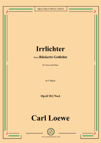Loewe-Irrlichter,in F Major,Op.62 H.I No.6 (arr. OSM Press)