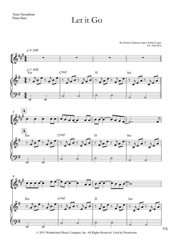 Let It Go (arr. João Reis)