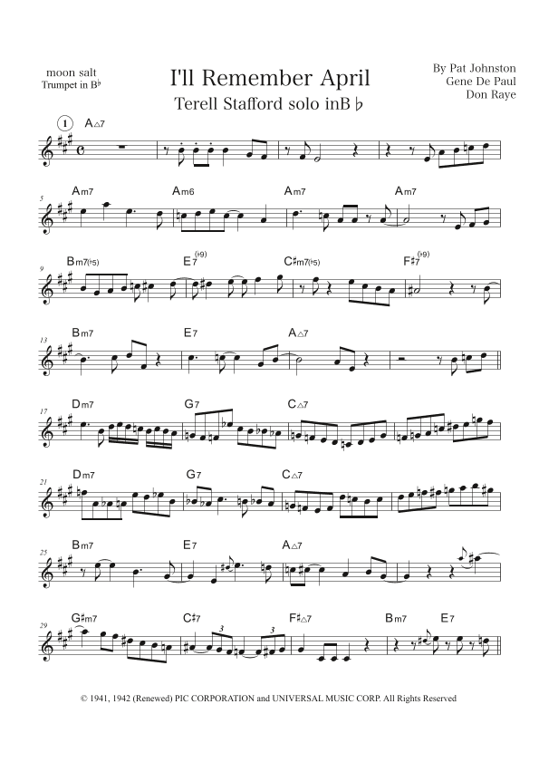 I'll Remember April (arr. moon salt)