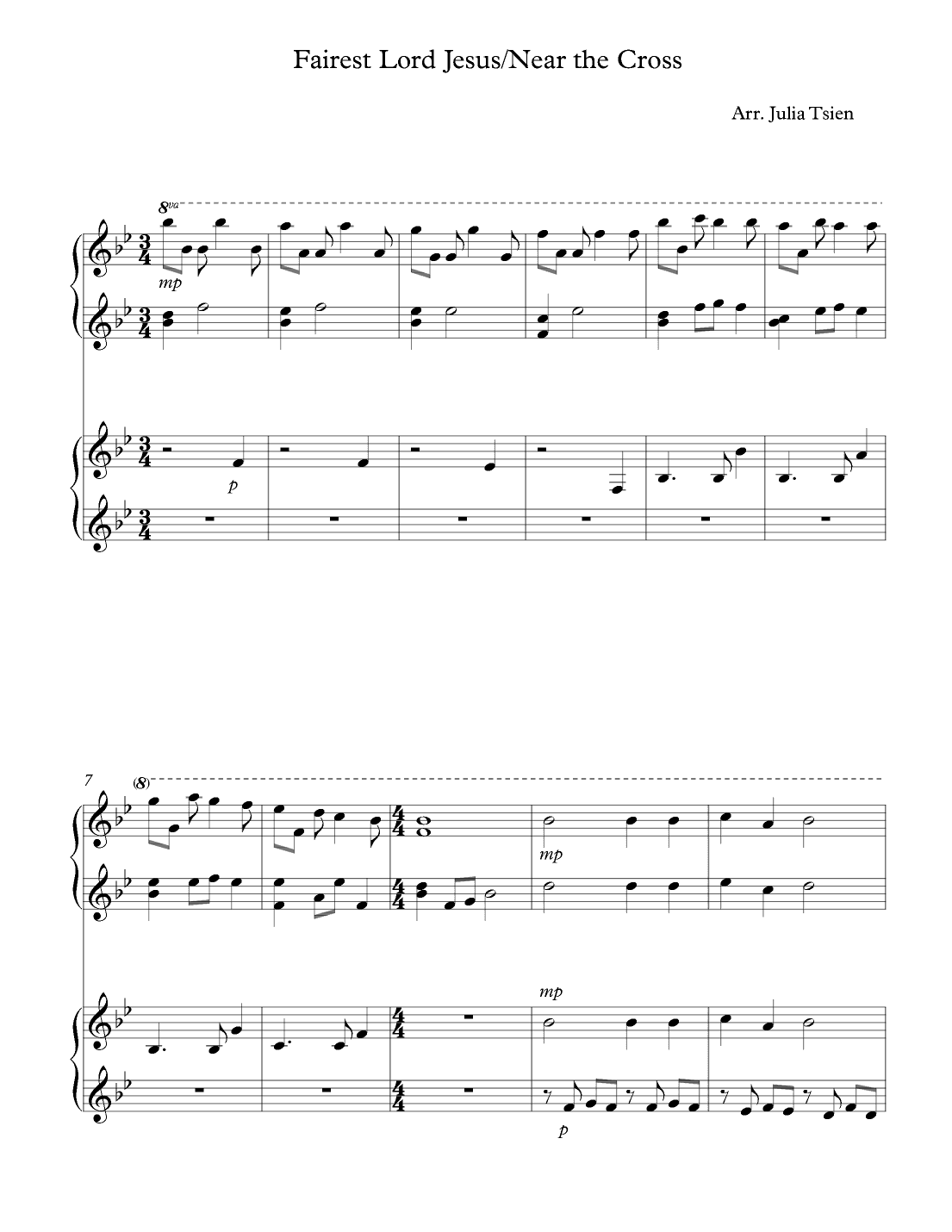 Fairest Lord Jesus/Near the Cross (arr. julia tsien)