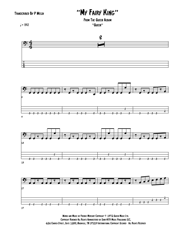 My Fairy King (arr. P Welsh)