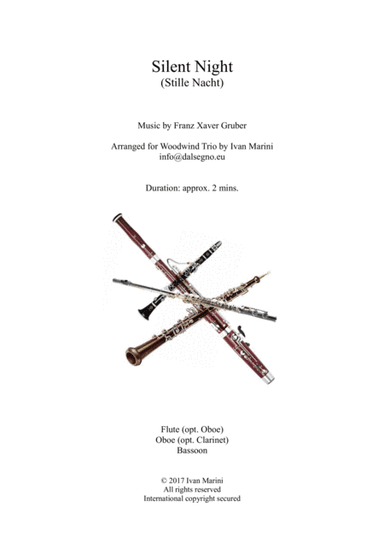 SILENT NIGHT - STILLE NACHT - for easy Woodwind Trio (arr. Ivan Marini)