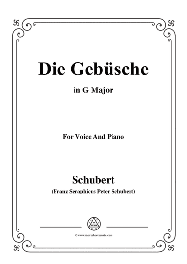 Schubert-Die Gebüsche,in G Major,for Voice&Piano (arr. MSM)
