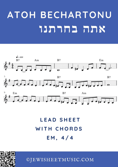Atoh Bechartonu by Avraham Fried. Easy lead sheet (arr. Rivka Sloboder)