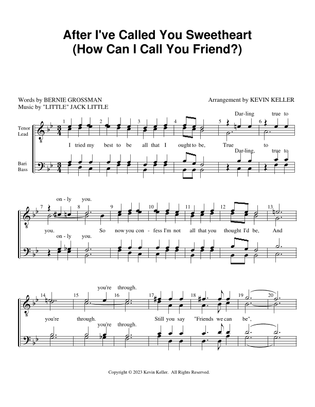After I've Called You Sweetheart (arr. Kevin Keller)