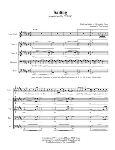 Sailing (arr. Tim Sarsany)