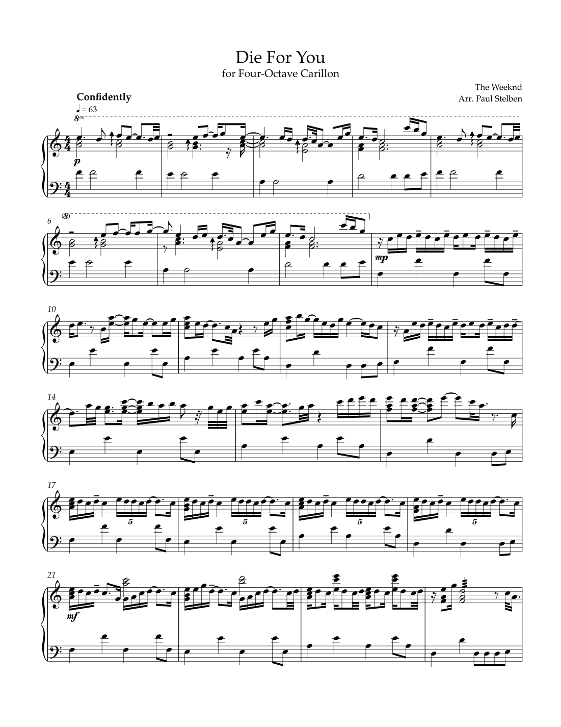 Die For You (arr. Paul Stelben)