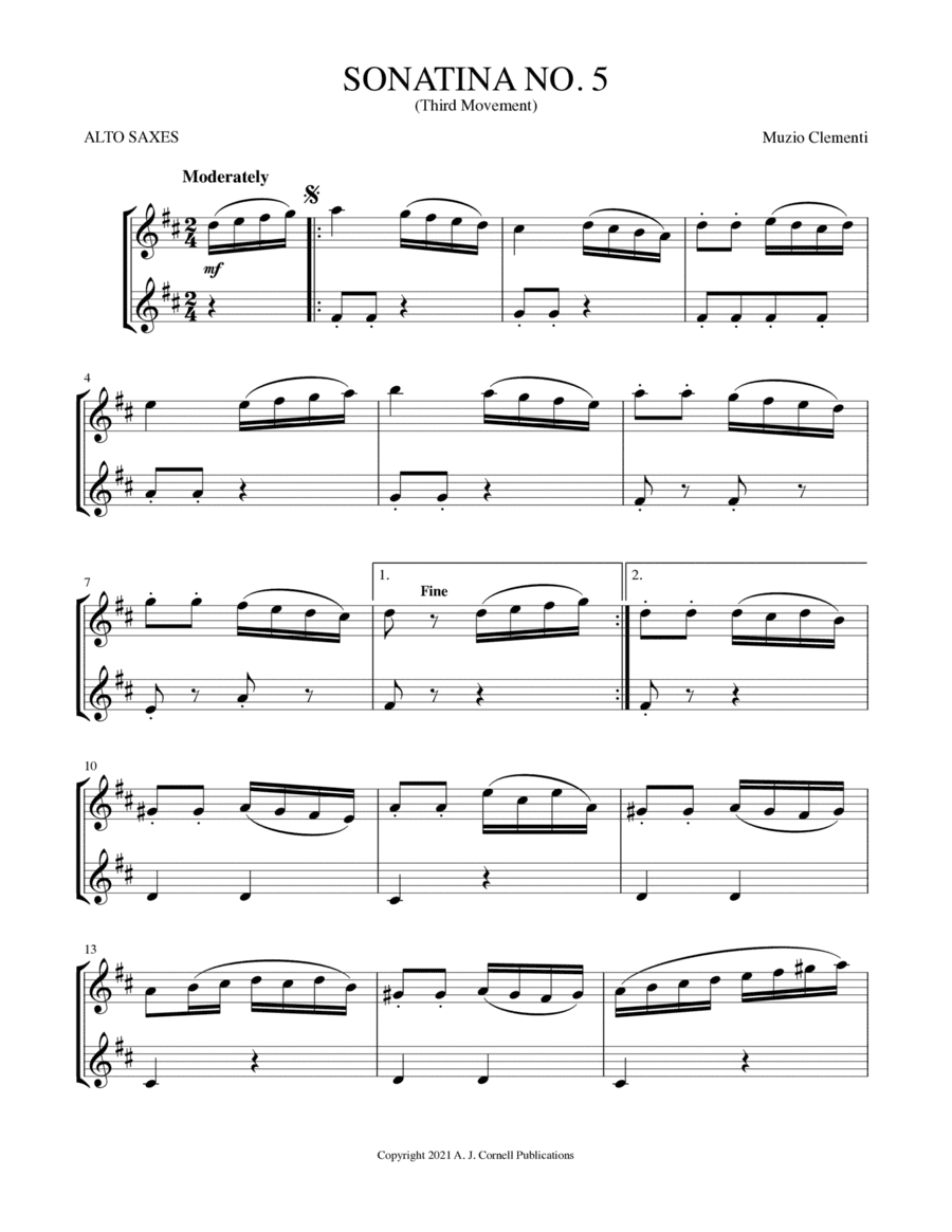 Sonatina No. 5 (Third Movement) (arr. Mark Phillips)