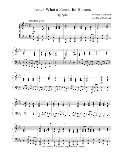 Jesus, What a Friend for Sinners (arr. David M. Porritt)