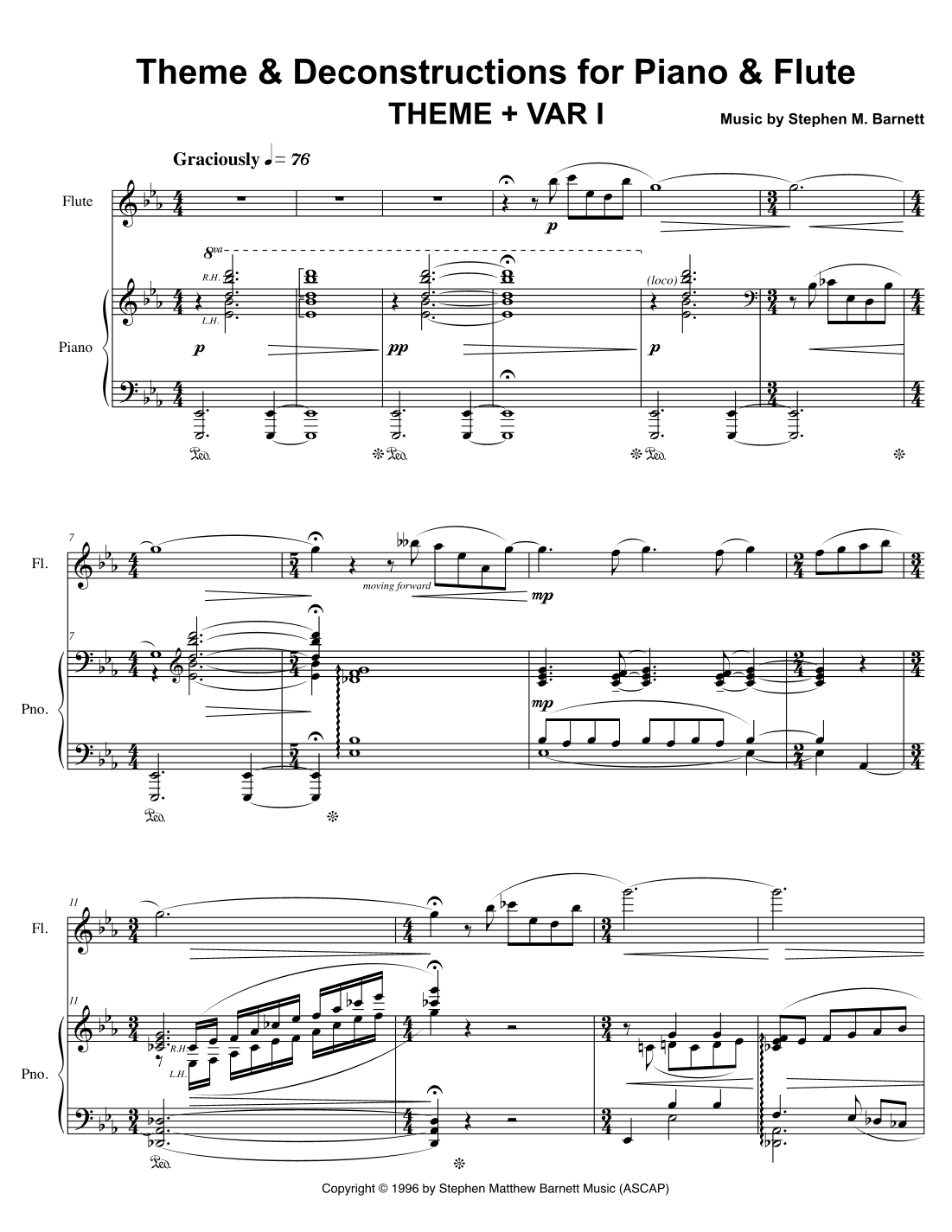 Theme & Deconstructions for Piano & Flute