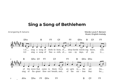 Sing a Song of Bethlehem (Key of D-Sharp Minor) (arr. R. Salvario)