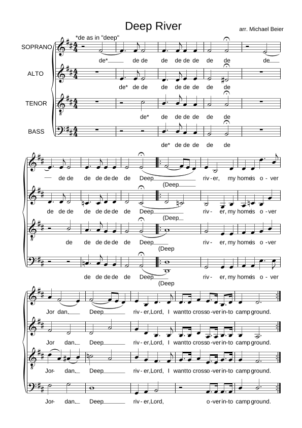 DEEP RIVER Spiritual (arr. Michael Beier)
