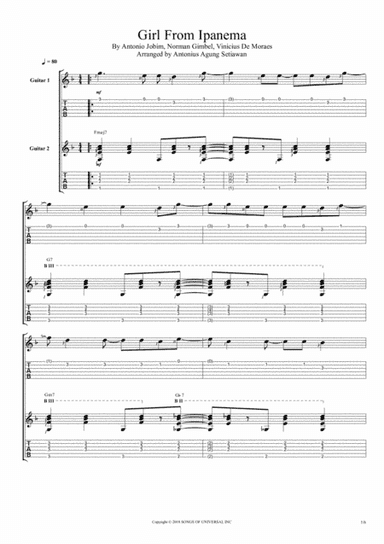 The Girl From Ipanema (garôta De Ipanema) (arr. Antonius Agung Setiawan)