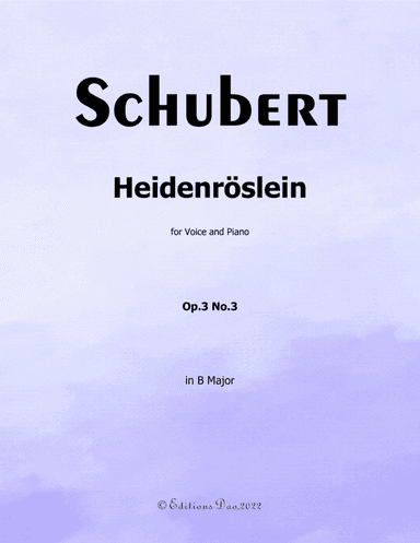 Heidenröslein, by Schubert, in B Major (arr. Editions Dao)
