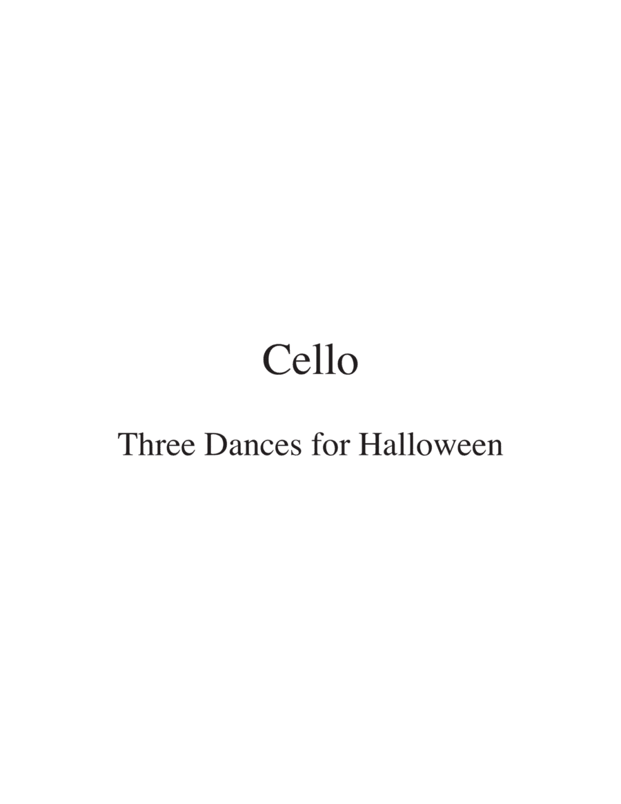 Three Dances for Halloween - Cello part