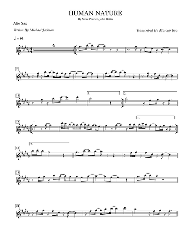 Human Nature (arr. Transcribed By Marcelo Rea)