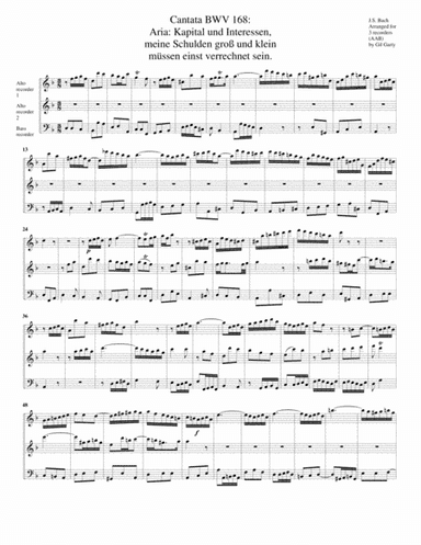 Aria: Kapital und Interessen, meine Schulden gro (arr. Gil Garty)