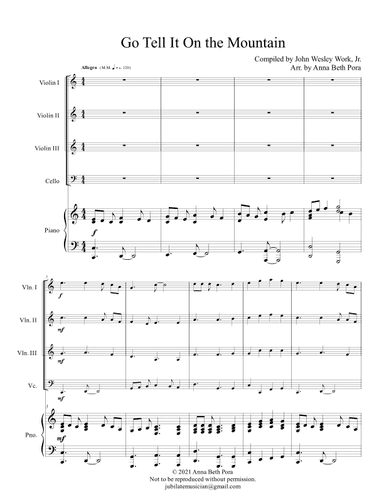 Go Tell It On The Mountain (arr. Anna Beth Pora)