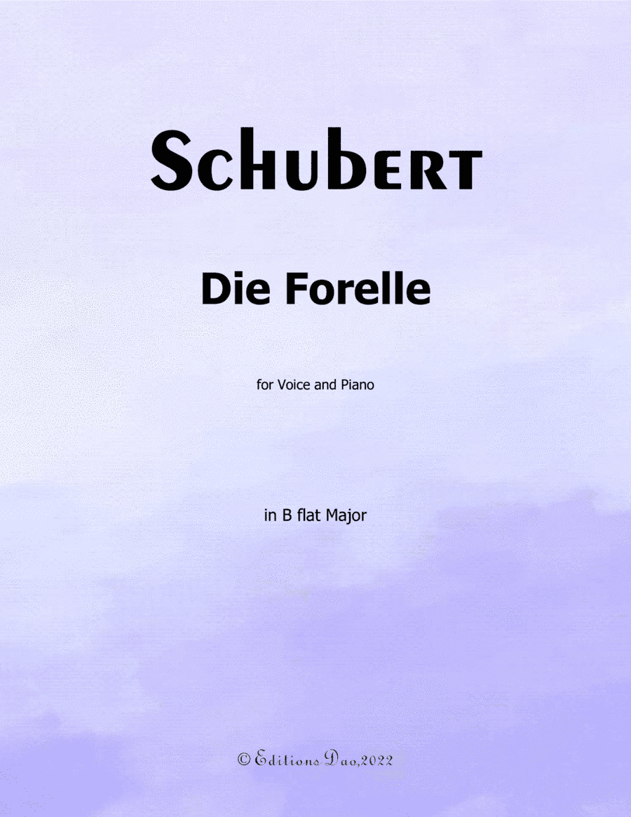 Die Forelle, by Schubert, in B flat Major (arr. Editions Dao)