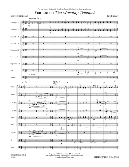 Fanfare on 'The Morning Trumpet' (arr. Tim Rumsey)