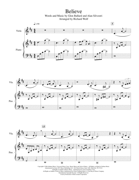 Believe (arr. Richard Wolf)