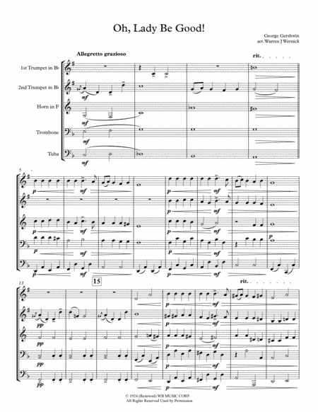 Oh, Lady Be Good! (arr. WW Music Enterprises)