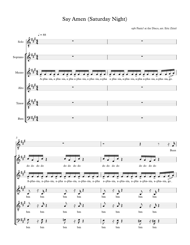 Say Amen (saturday Night) (arr. Eric Zittel)