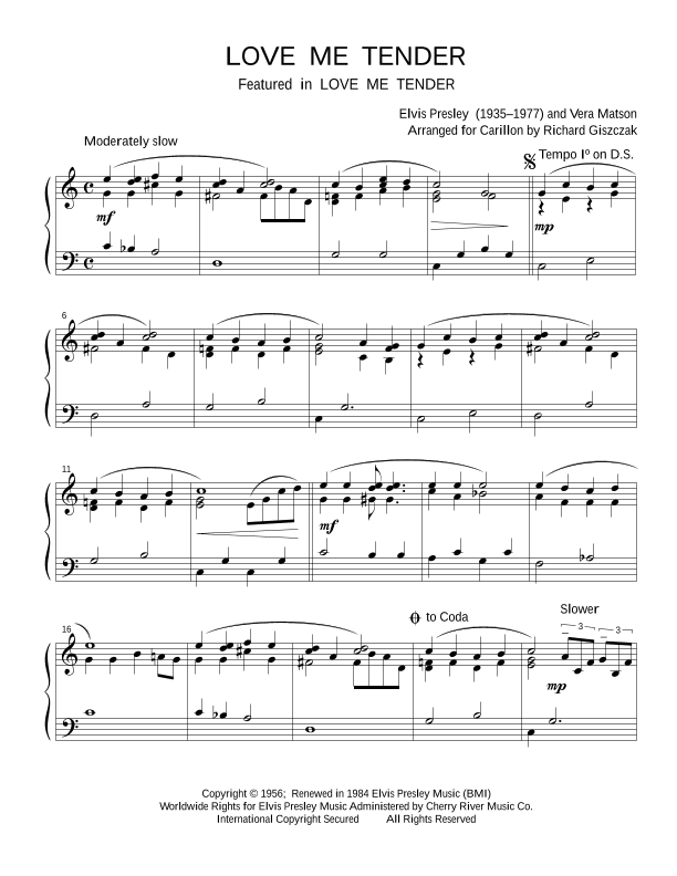 Love Me Tender (arr. Richard Giszczak)
