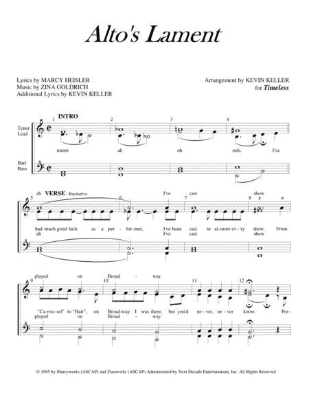 Alto's Lament (arr. Kevin Keller)