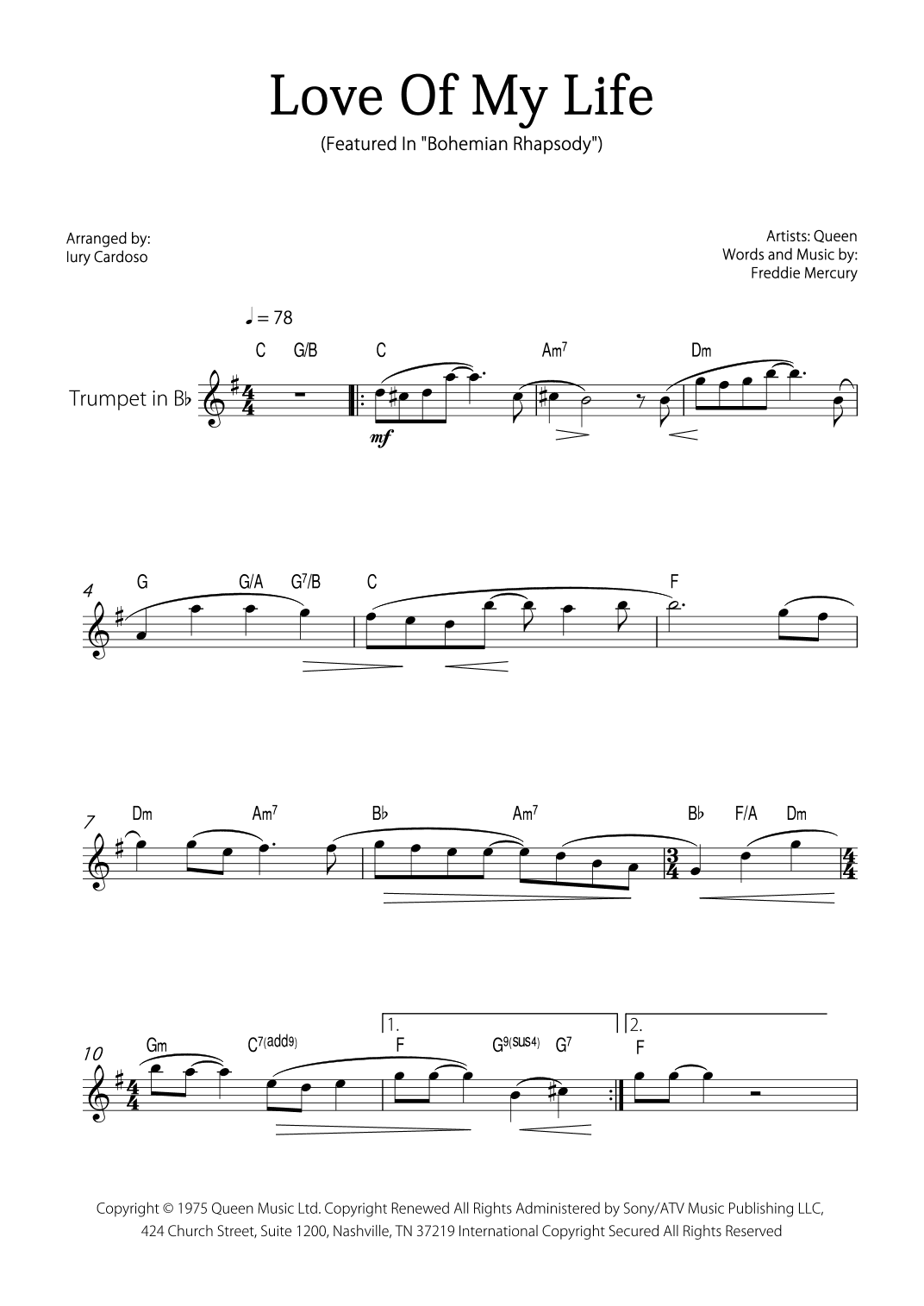 Love Of My Life (arr. Iury Cardoso)