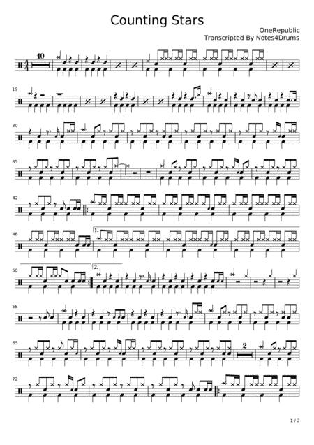 Counting Stars (arr. Notes4Drums)