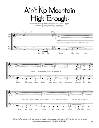 Ain't No Mountain High Enough (arr. Larry Wright)