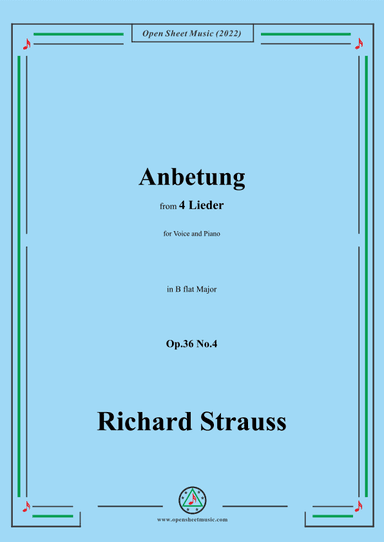 Richard Strauss-Anbetung,in B flat Major,Op.36 No.4 (arr. OSM Press)