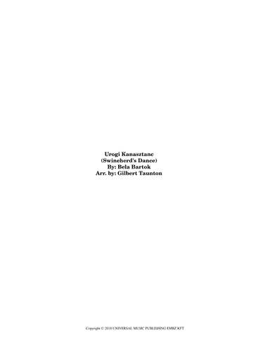 Urogi Kanasztanc (arr. Gilbert Taunton)