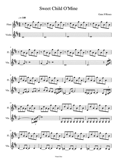 Sweet Child O' Mine (arr. Nia Squirrell, Vittari Duo)