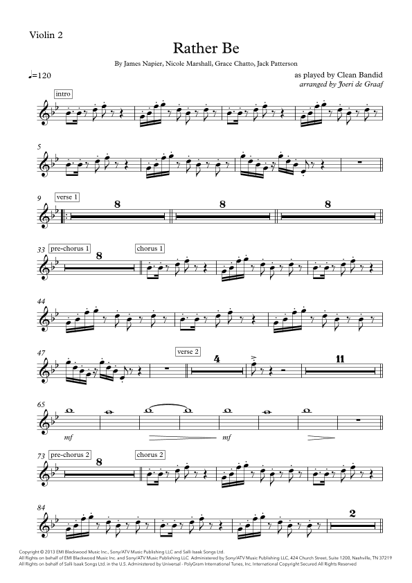 Rather Be (arr. Joeri de Graaf)